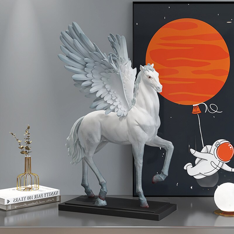 Golden Fairy Horse Art Sculpture Home Decorations Horse statue Decor for Home Live room Statu Resin Figure Office Desk Decora