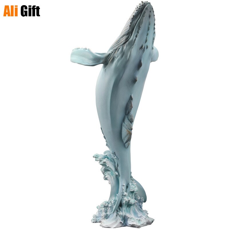 Modern Luxury Floor Whale FRP Ornaments Home Livingroom Figurines Crafts Hotel Accessories Entrance Porch Sculpture  Decoration