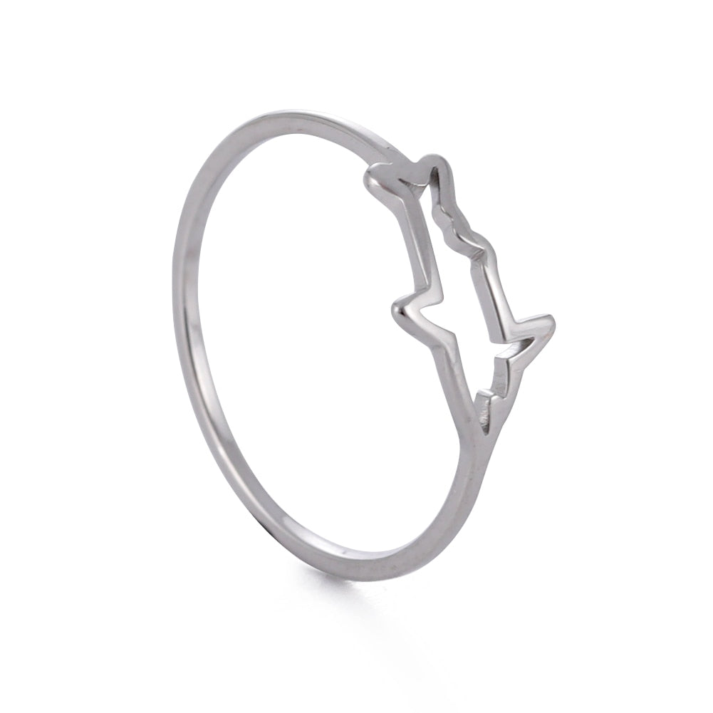 Skyrim Stainless Steel Fish Shark Shaped Rings for Women Minimalist Finger Rings Jewelry Party Birthday Gifts Wholesale 2023