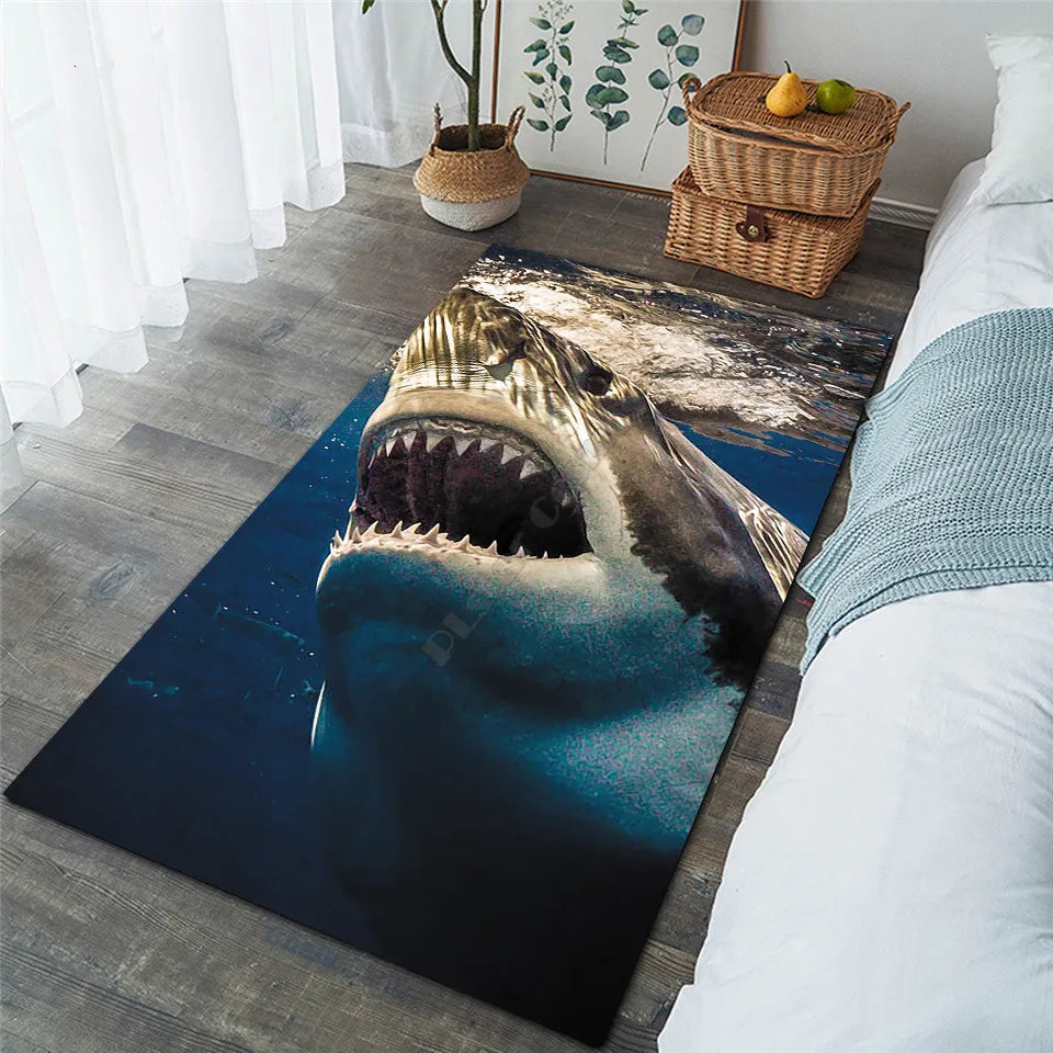 Shark Bear Area Rug 3D Printed Rugs Mat Rugs Anti-slip Large Rug Carpet Home Decoration 03