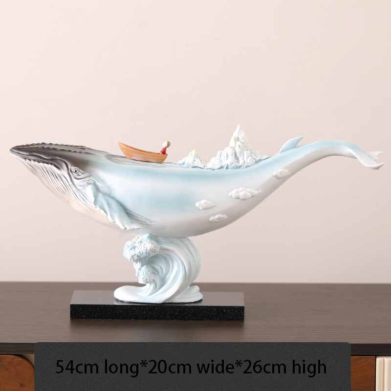 Creative Whale Statue Bionic Animal Figurine Living Room Office Desktop Decor Crafts Modern Nordic Home Decoration Accessories