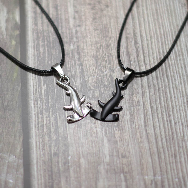 Bohemia Hammerhead Shark Necklace Handmade Braided Rope Animals Pendant Choker Necklace Adjustable Men Women Summer Jewelry Gift