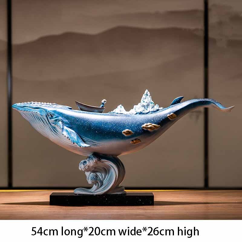 Creative Whale Statue Bionic Animal Figurine Living Room Office Desktop Decor Crafts Modern Nordic Home Decoration Accessories