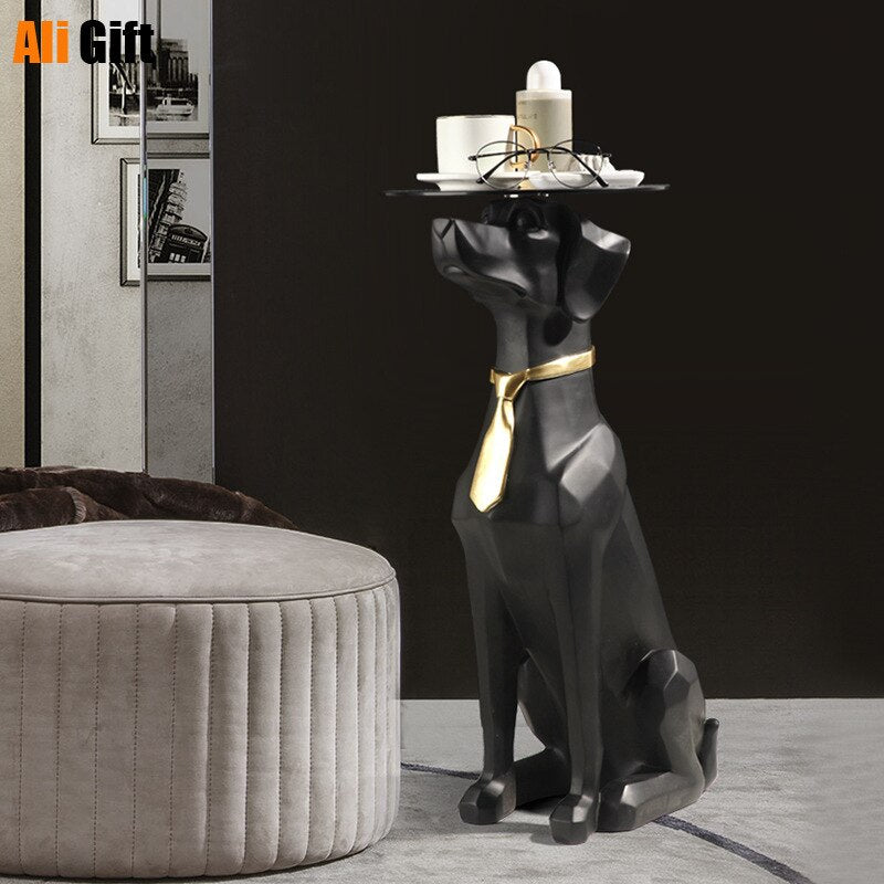 Nordic modern creative floor dog furnishing animals light luxury living room tea table model furniture soft decoration