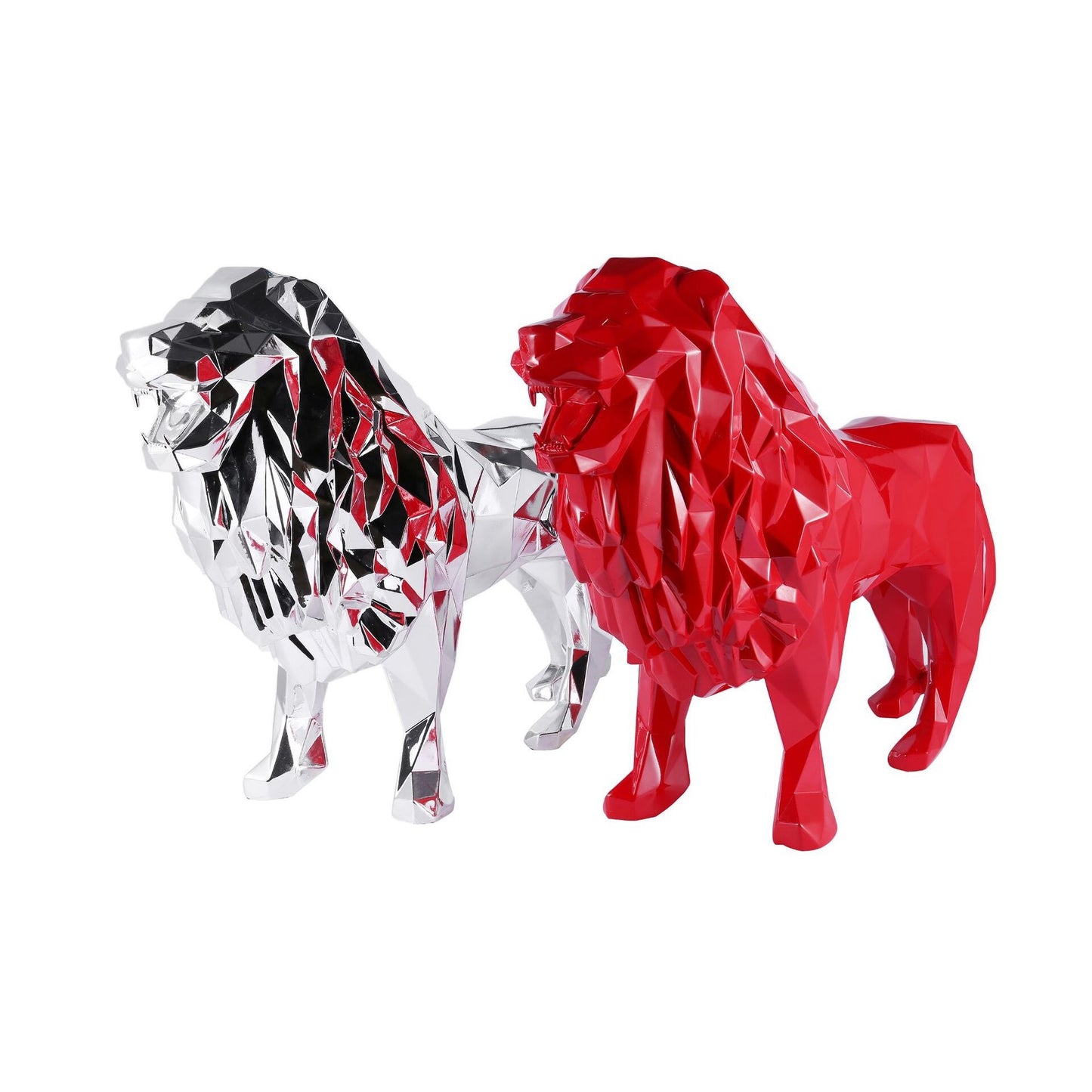 1PCS Top Quality 78*30*56cm Geometric Lion Resin Crafts Sculpture Ornaments Simulation Animal Home Decoration Garden Furnishings