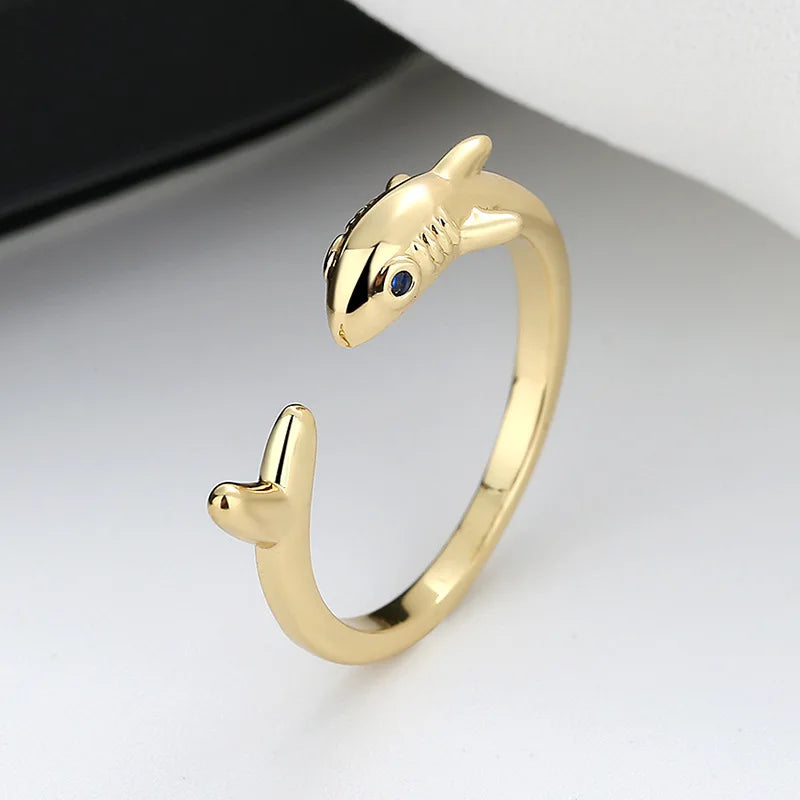 Fashion Shark Open Ring Simple And Versatile Hip-hop Ring For Men And Women Jewelry Gifts Hot Sale