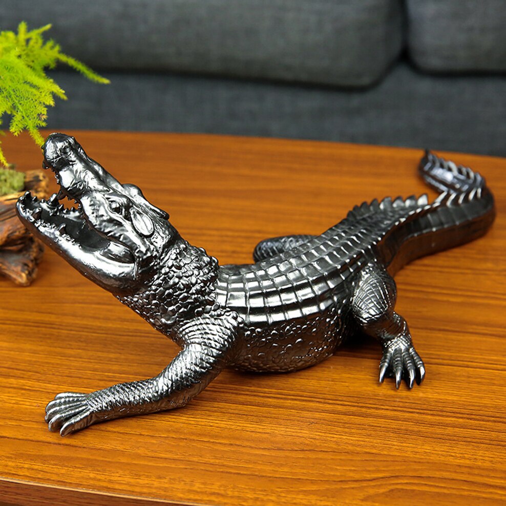 Crocodile Ornaments Resin Animal Figurines TV Cabinet Living Room Home Decoration Resin Crocodile Office Lucky Furnishings