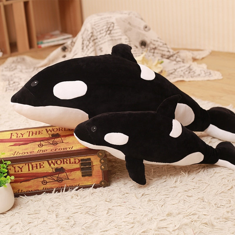 Simulation Killer Whale Plush Toys Stuffed Orcinus Orca Fish Doll Shark Cartoon Soft Sleep Pillow Kids Girls Baby Funny Gift