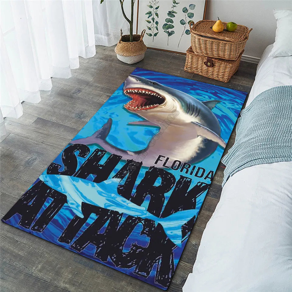 Shark Bear Area Rug 3D Printed Rugs Mat Rugs Anti-slip Large Rug Carpet Home Decoration 03