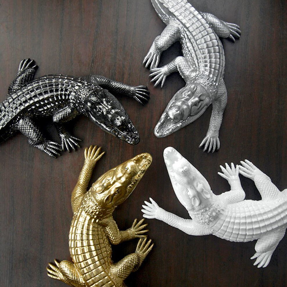 Crocodile Ornaments Resin Animal Figurines TV Cabinet Living Room Home Decoration Resin Crocodile Office Lucky Furnishings