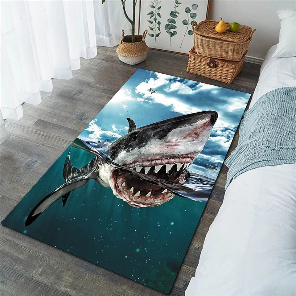 Shark Bear Area Rug 3D Printed Rugs Mat Rugs Anti-slip Large Rug Carpet Home Decoration 03