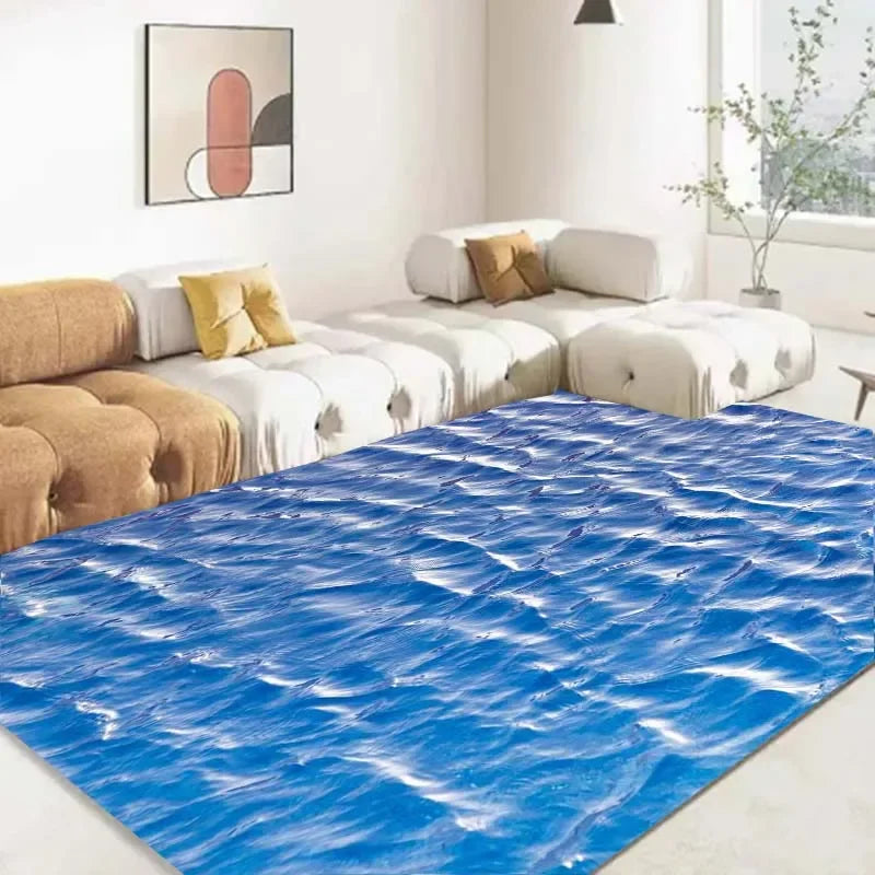 Ocean Look Rug 15 Sizes 3D Ocean Sea Water Rug Sea Carpet for Living Room Non-slip Be ...