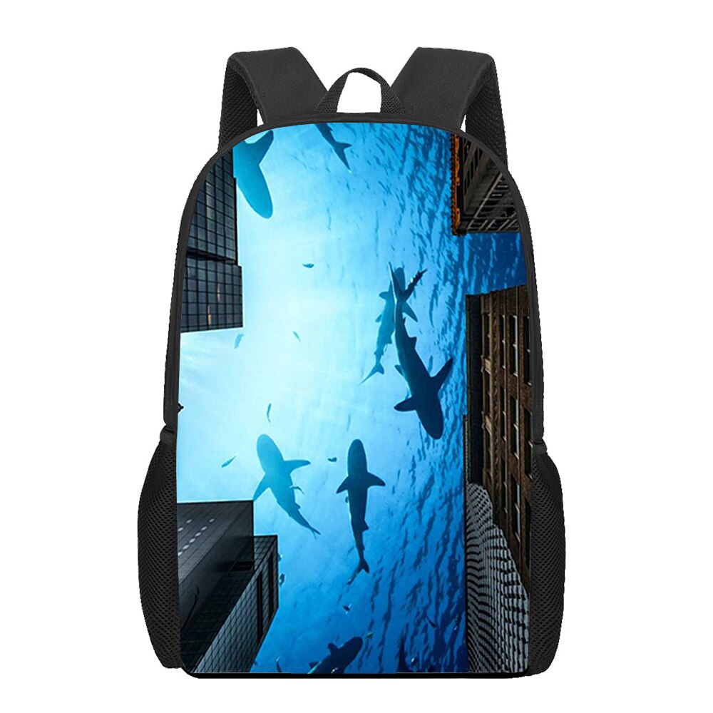 Ocean Shark Animal 3D Print School Bag for Teenager Girls Boys Kids Bookbag Women Men Travel Backpack Sutdent Laptop Backpacks