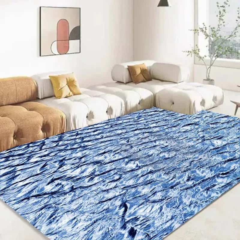 15 Sizes 3D Ocean Sea Water Rug Sea Carpet for Living Room Non-slip Bedroom Rug  Birthday Gift  Area Rug Soft Bathroom Doormat