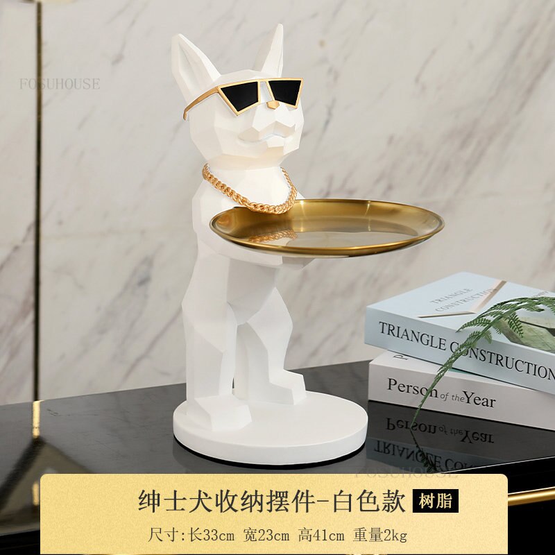 Light Luxury Living Room Sculptures Decor Creative Modern TV Cabinet Home Decoration Floor Dog Large Statues Decoration Crafts