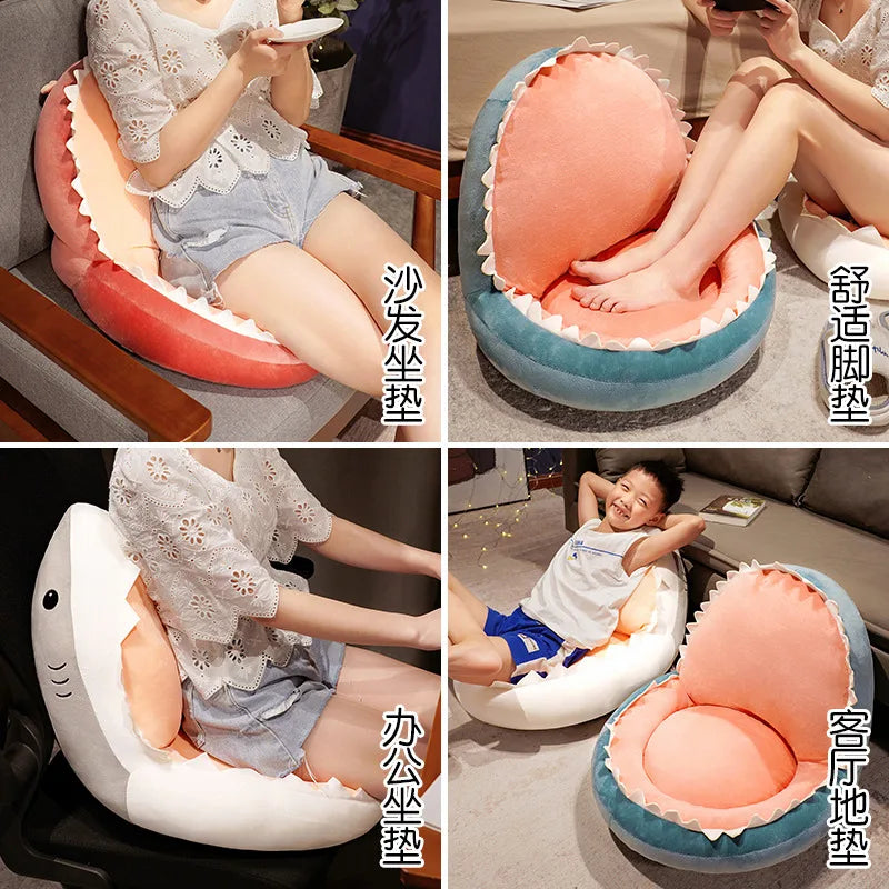 Big Shark Mouth Cushion Chair Seat Cushion Office Seat Backrest Pillow Soft Crocodile Throw Pillow Floor Tatami Baby Chair