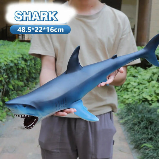Simulated Ocean Big Animal Toys Realistic Action Figure Model Sea Life Great White Shark 40-48cm Soft Rubber Sea Educational Toy