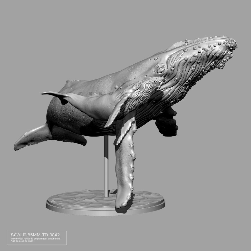 85mm Resin figure model kits Whales DIY colorless and self-assembled TD-3842