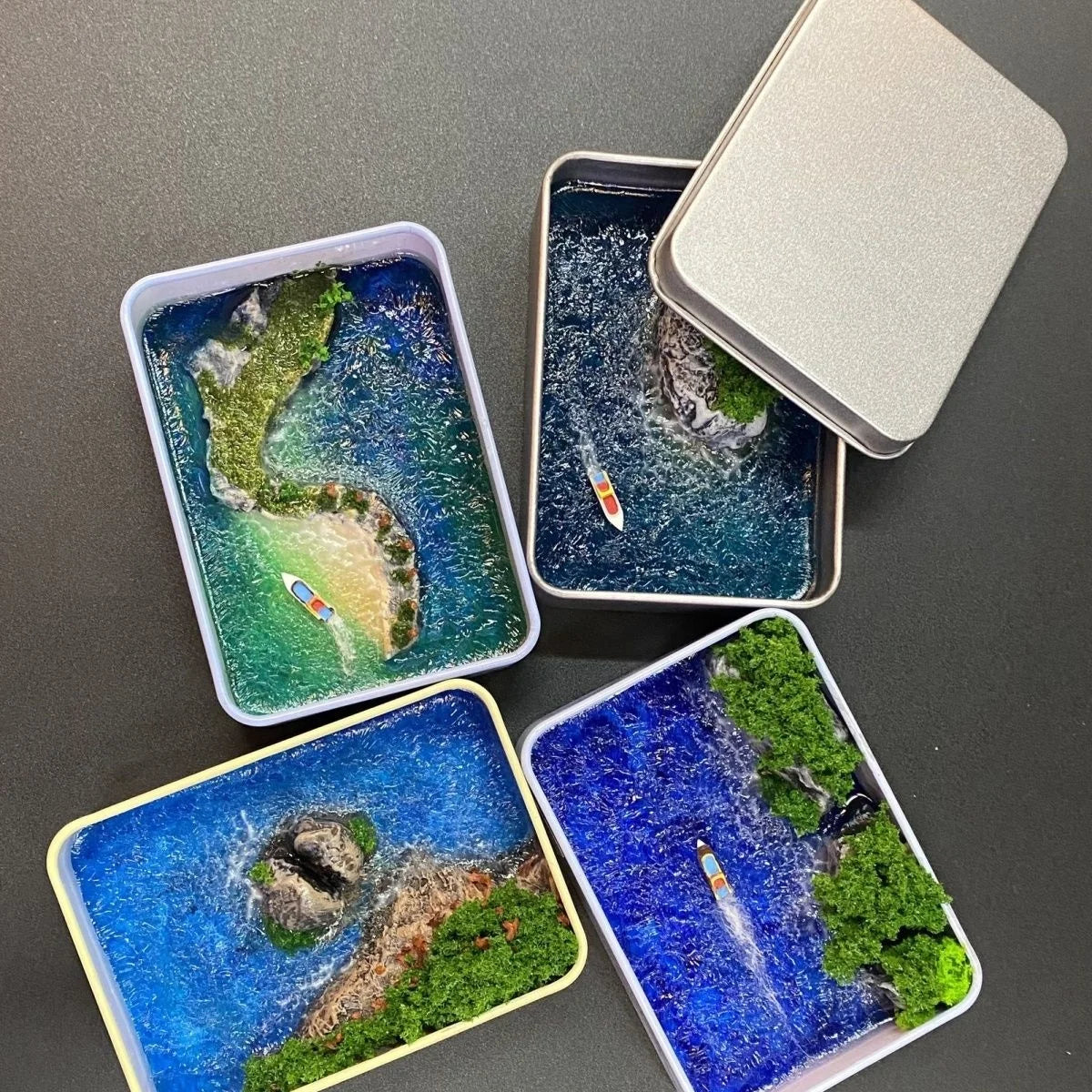 Creative Mini Box Landscape Model Simulation Healing Sea Decompression Toys Fun Ornaments Crafts Friends Birthday Small Gift