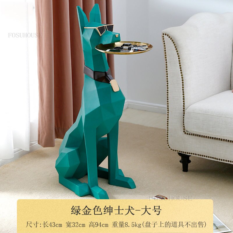 Light Luxury Living Room Sculptures Decor Creative Modern TV Cabinet Home Decoration Floor Dog Large Statues Decoration Crafts