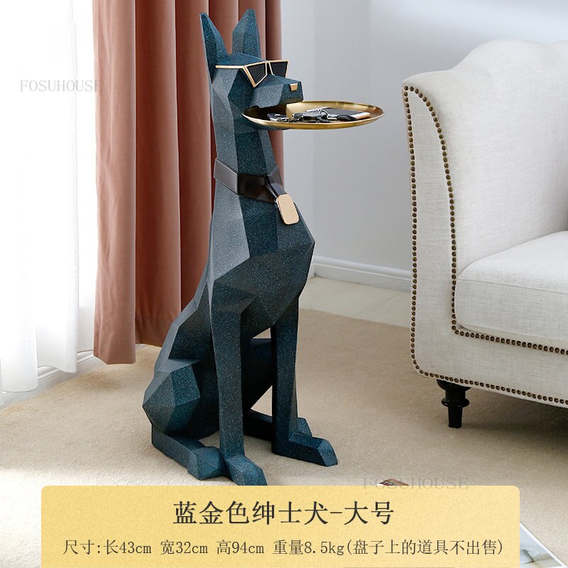 Light Luxury Living Room Sculptures Decor Creative Modern TV Cabinet Home Decoration Floor Dog Large Statues Decoration Crafts