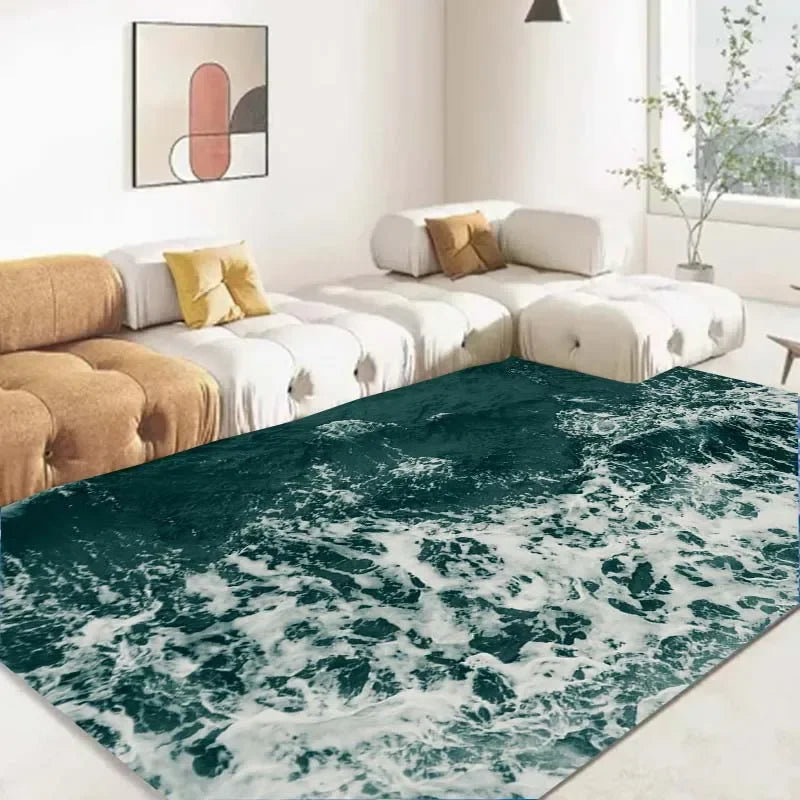ラグ・カーペット WATER RUG 15 Sizes 3D Ocean Sea Water Rug Sea Carpet for Living Room Non
