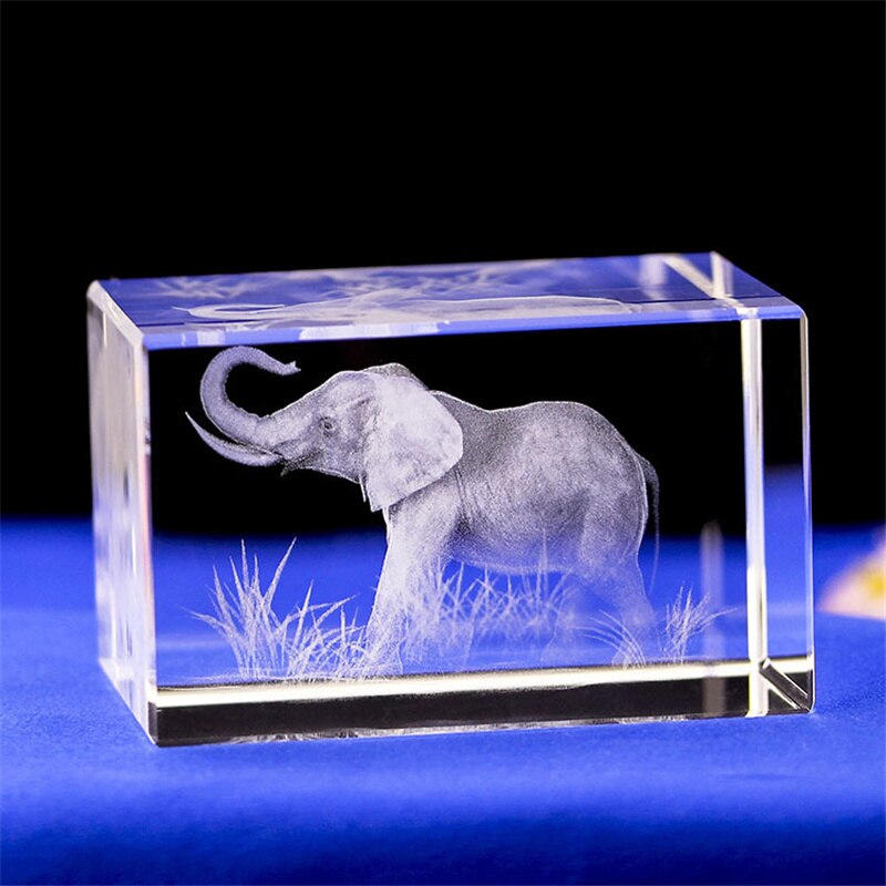 Mini K9 Crystal 3D Internal Sculpture Inter-engraving Animal Mini Creative Gift Office Desk Home Decoration Crafts Drop Shipping