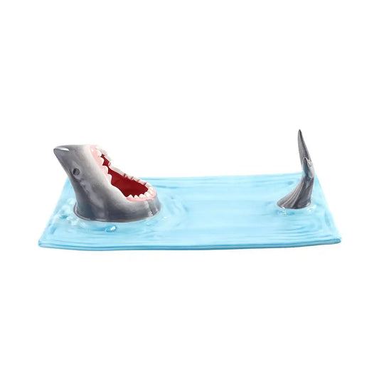 Unique Shark Shape Plate Funny Decorative Ceramic Plates For Dessert,Cheese Snacks,fruits,vegetable Home Decor Access L4L1