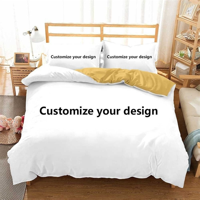 Personalized Custom Duvet Cover With Pillowcases Microfiber Customized Photo 3D Digital Printed Bedding Set Twin Full Queen King