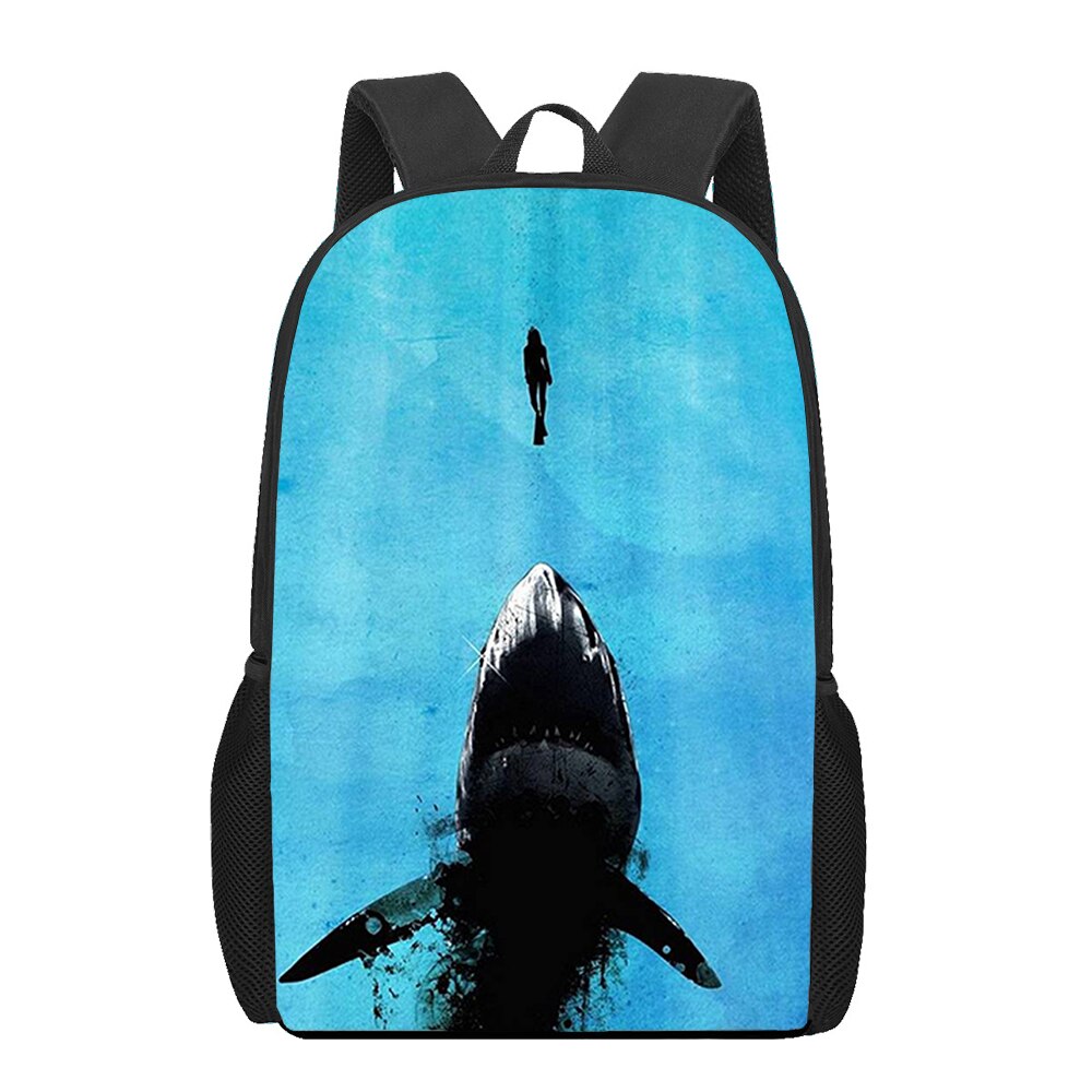 Ocean Shark Animal 3D Print School Bag for Teenager Girls Boys Kids Bookbag Women Men Travel Backpack Sutdent Laptop Backpacks