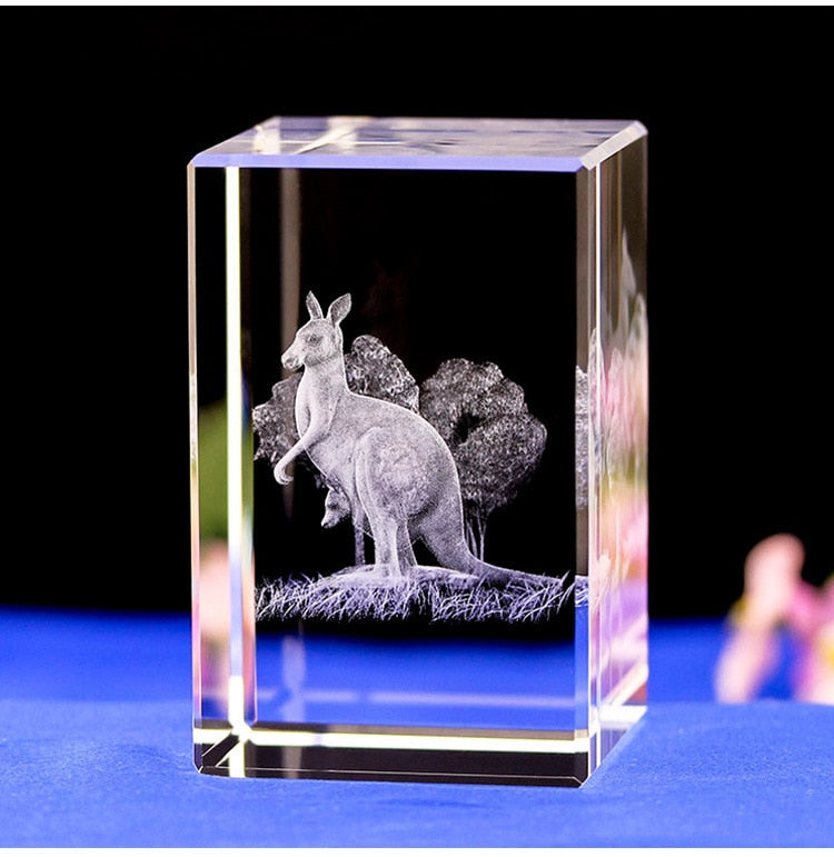 Mini K9 Crystal 3D Internal Sculpture Inter-engraving Animal Mini Creative Gift Office Desk Home Decoration Crafts Drop Shipping