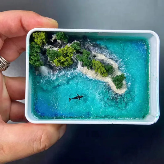 Creative Mini Box Landscape Model Simulation Healing Sea Decompression Toys Fun Ornaments Crafts Friends Birthday Small Gift