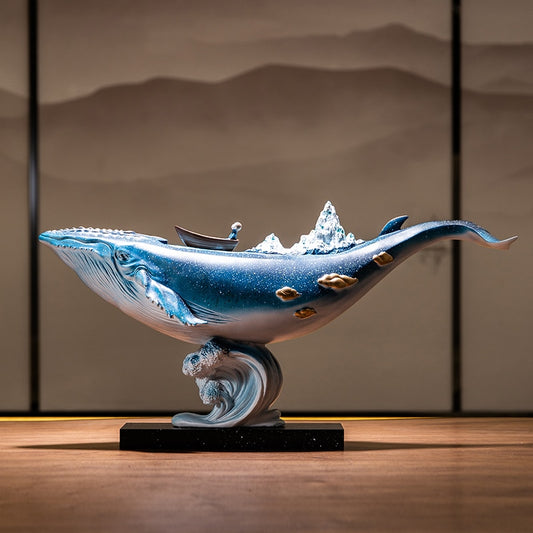 Creative Whale Statue Bionic Animal Figurine Living Room Office Desktop Decor Crafts Modern Nordic Home Decoration Accessories