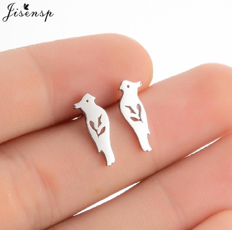 Jisensp Mini Stainless Steel Shark Stud Earrings Women Lovely Animal Jewelry Earring Cartoon Whale Fish Ear Piercing pendientes