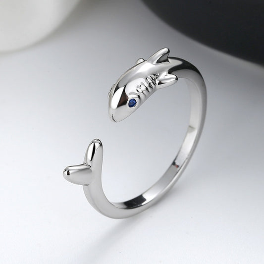 Fashion Shark Open Ring Simple And Versatile Hip-hop Ring For Men And Women Jewelry Gifts Hot Sale