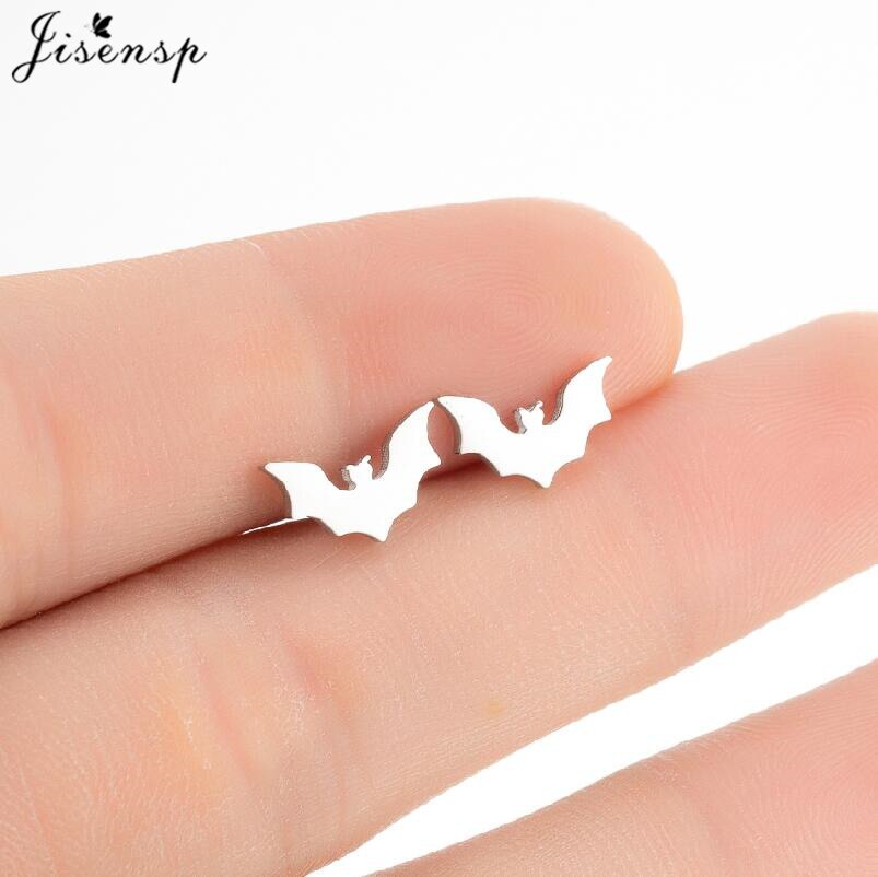 Jisensp Mini Stainless Steel Shark Stud Earrings Women Lovely Animal Jewelry Earring Cartoon Whale Fish Ear Piercing pendientes