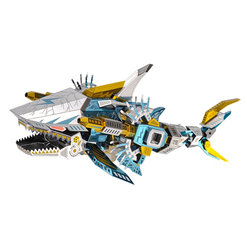 Microworld 3D Metal Puzzle Deep Sea shark  Model kits DIY Laser Cut Assemble Jigsaw Toy GIFT For Children