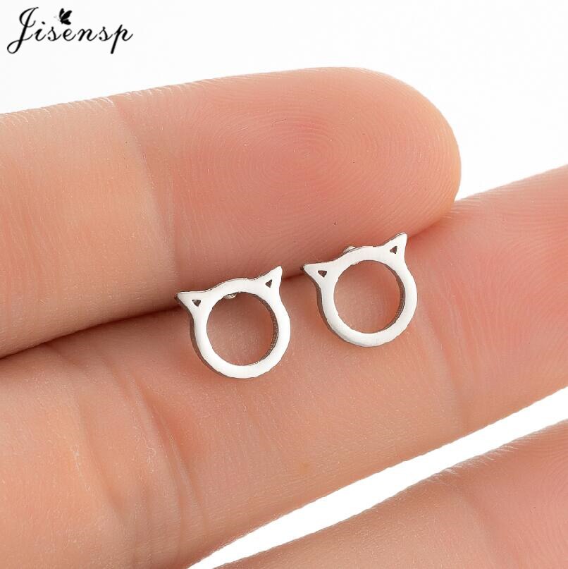 Jisensp Mini Stainless Steel Shark Stud Earrings Women Lovely Animal Jewelry Earring Cartoon Whale Fish Ear Piercing pendientes