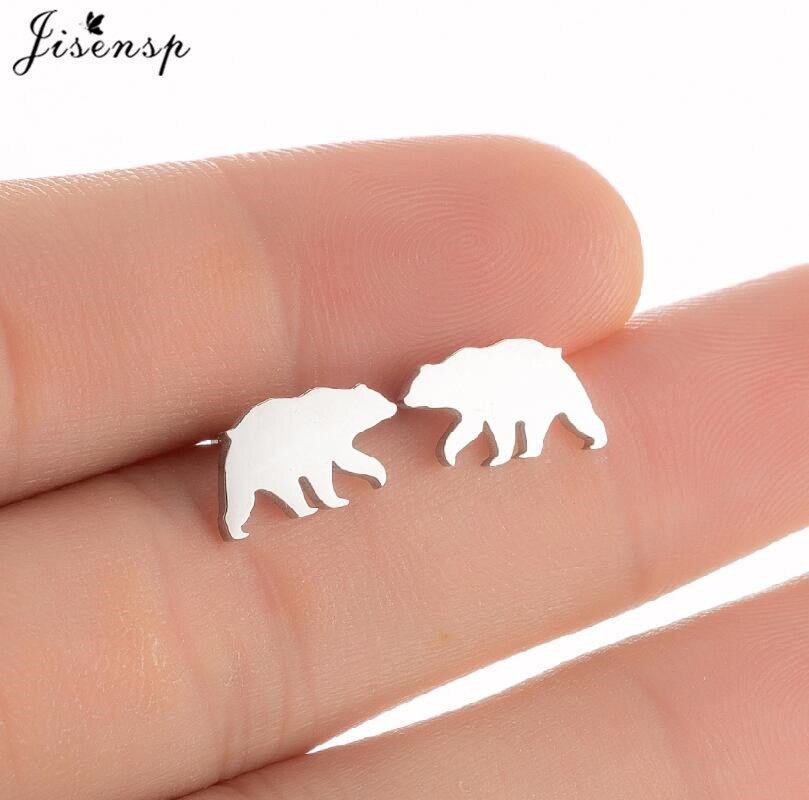 Jisensp Mini Stainless Steel Shark Stud Earrings Women Lovely Animal Jewelry Earring Cartoon Whale Fish Ear Piercing pendientes