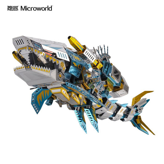 Microworld 3D Metal Puzzle Deep Sea shark  Model kits DIY Laser Cut Assemble Jigsaw Toy GIFT For Children