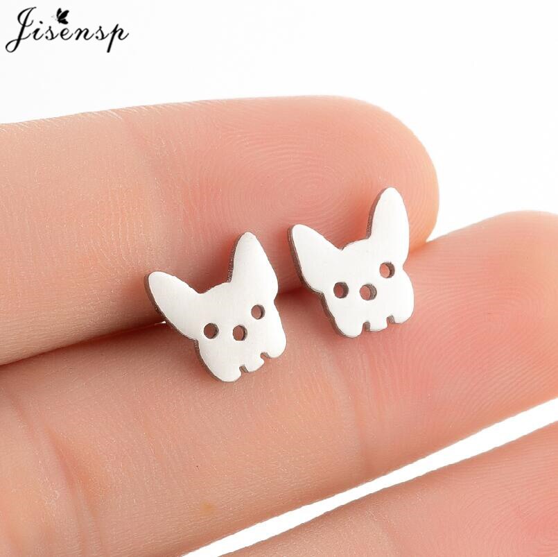 Jisensp Mini Stainless Steel Shark Stud Earrings Women Lovely Animal Jewelry Earring Cartoon Whale Fish Ear Piercing pendientes