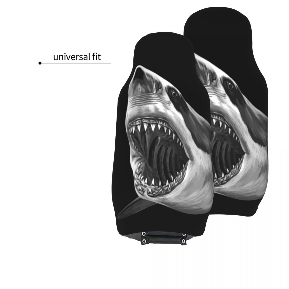 White Shark Wild Animal Universal Car Seat Cover Protector Interior Accessories Travel Seat Cushion Polyester Hunting