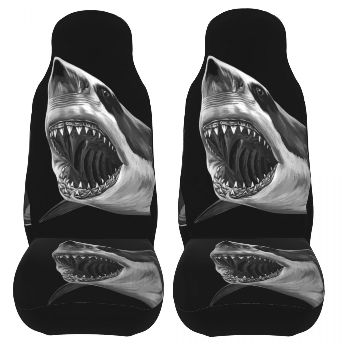 White Shark Wild Animal Universal Car Seat Cover Protector Interior Accessories Travel Seat Cushion Polyester Hunting