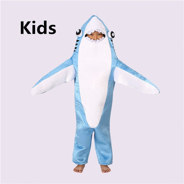 Kids Jumpsuit Cosplay Costume Shark Stage Clothing Fancy Dress Halloween Christmas Props Onesies for Adults Jumpsuit