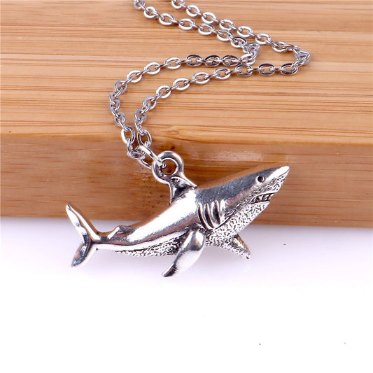 Punk Shark Charm Necklace Ocean Animal Pendants Necklaces for Women Men Best Gift 23535