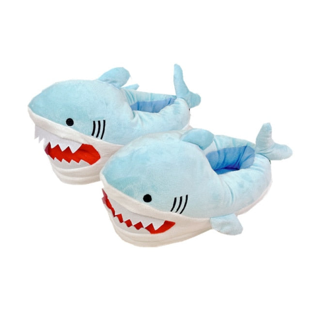 Cartoon Shark Funny Shoes Girls Lovely Indoor Slippers Ladies Home Shoes 2022 Fashion Plush Warm Slippers Women Winter Shoes