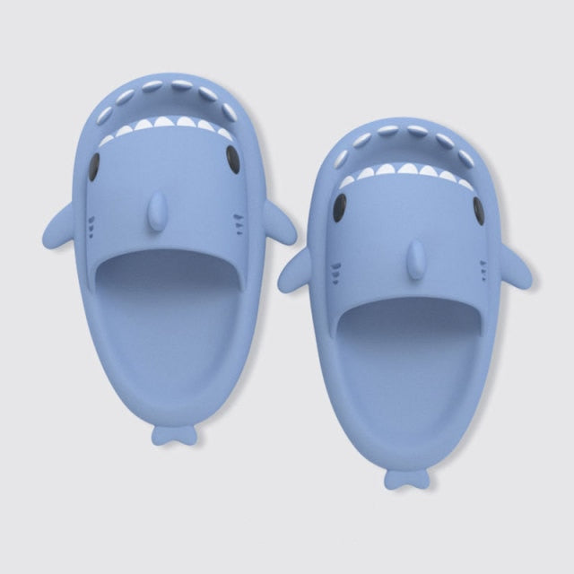 Mo Dou 2022 New Summer Slippers Lovely Shark Shape Slides Outdoor Women Shoes Kids Children Flip Flops Men Couples Cartoon EVA