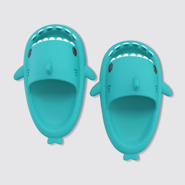 Mo Dou 2022 New Summer Slippers Lovely Shark Shape Slides Outdoor Women Shoes Kids Children Flip Flops Men Couples Cartoon EVA